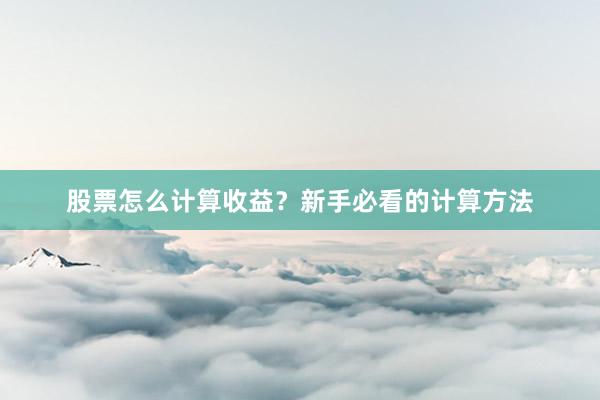 股票怎么计算收益？新手必看的计算方法