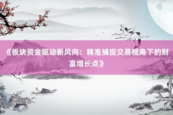 《板块资金驱动新风向：精准捕捉交易视角下的财富增长点》
